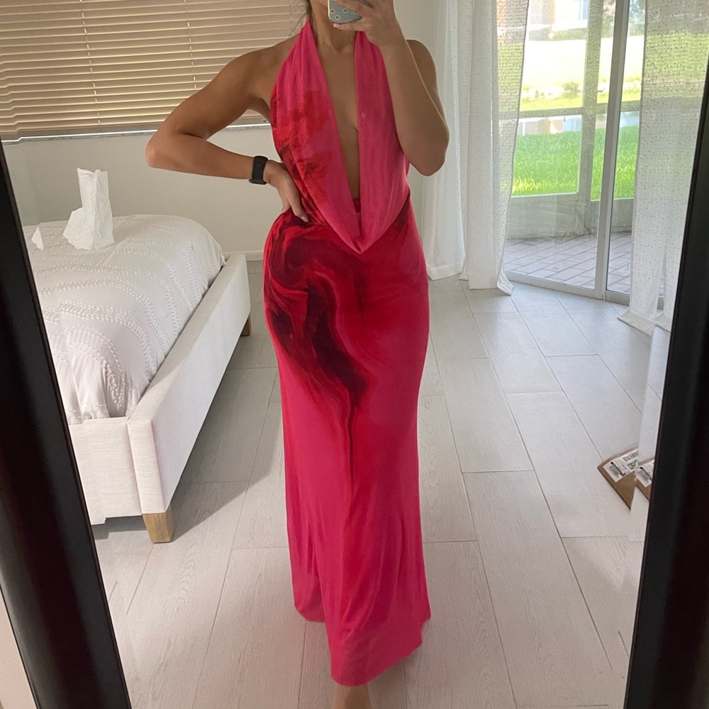 Zara Vibrant Pink Backless Dress